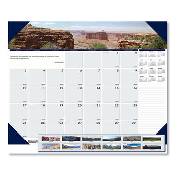 House of Doolittle™ Earthscapes Recycled Monthly Desk Pad Calendar, Mountains Of The World Photos, 22 X 17, Black Corners,12-month(jan-dec): 2022 freeshipping - TVN Wholesale